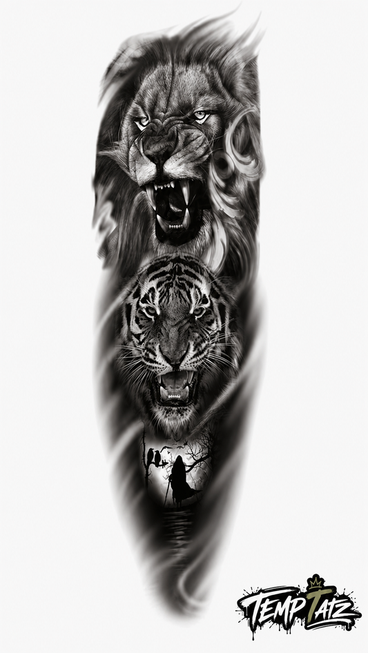 Kings of the Wild Sleeve | Premium Temporary Tattoo