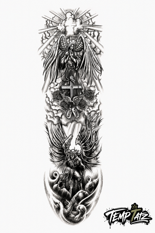 Heaven’s Guardian Sleeve | Premium Temporary Tattoo