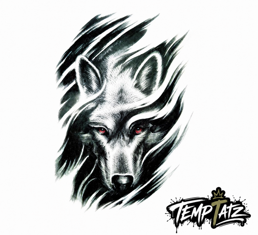 Shadow Wolf | Premium Temporary Tattoo