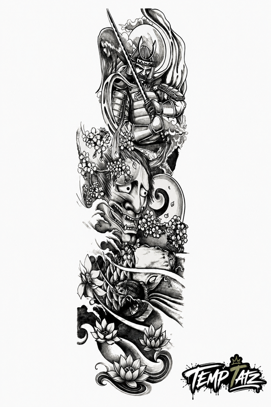 Warrior Spirit Sleeve | Premium Temporary Tattoo