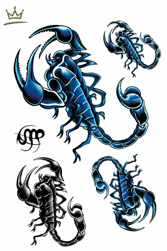 Blue Scorpion | Premium Temporary Tattoo