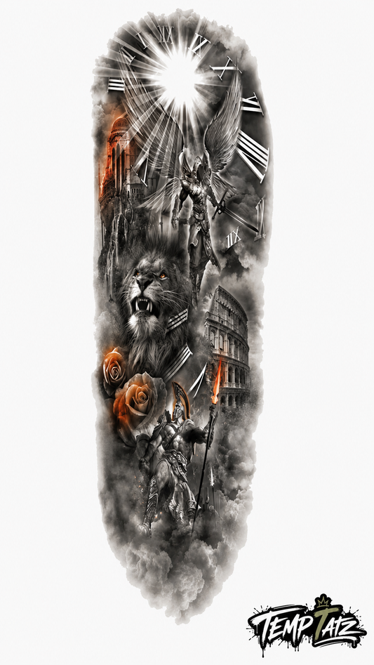 Eternal Warrior Sleeve | Premium Temporary Tattoo