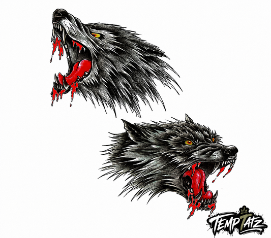 Savage Wolf Duo | Premium Temporary Tattoo Set
