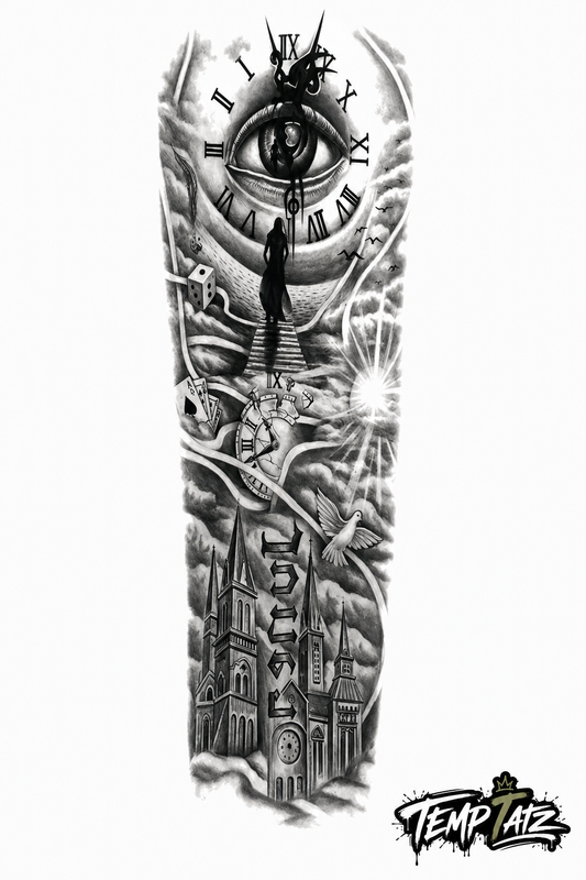 Path of Time Sleeve | Premium Temporary Tattoo