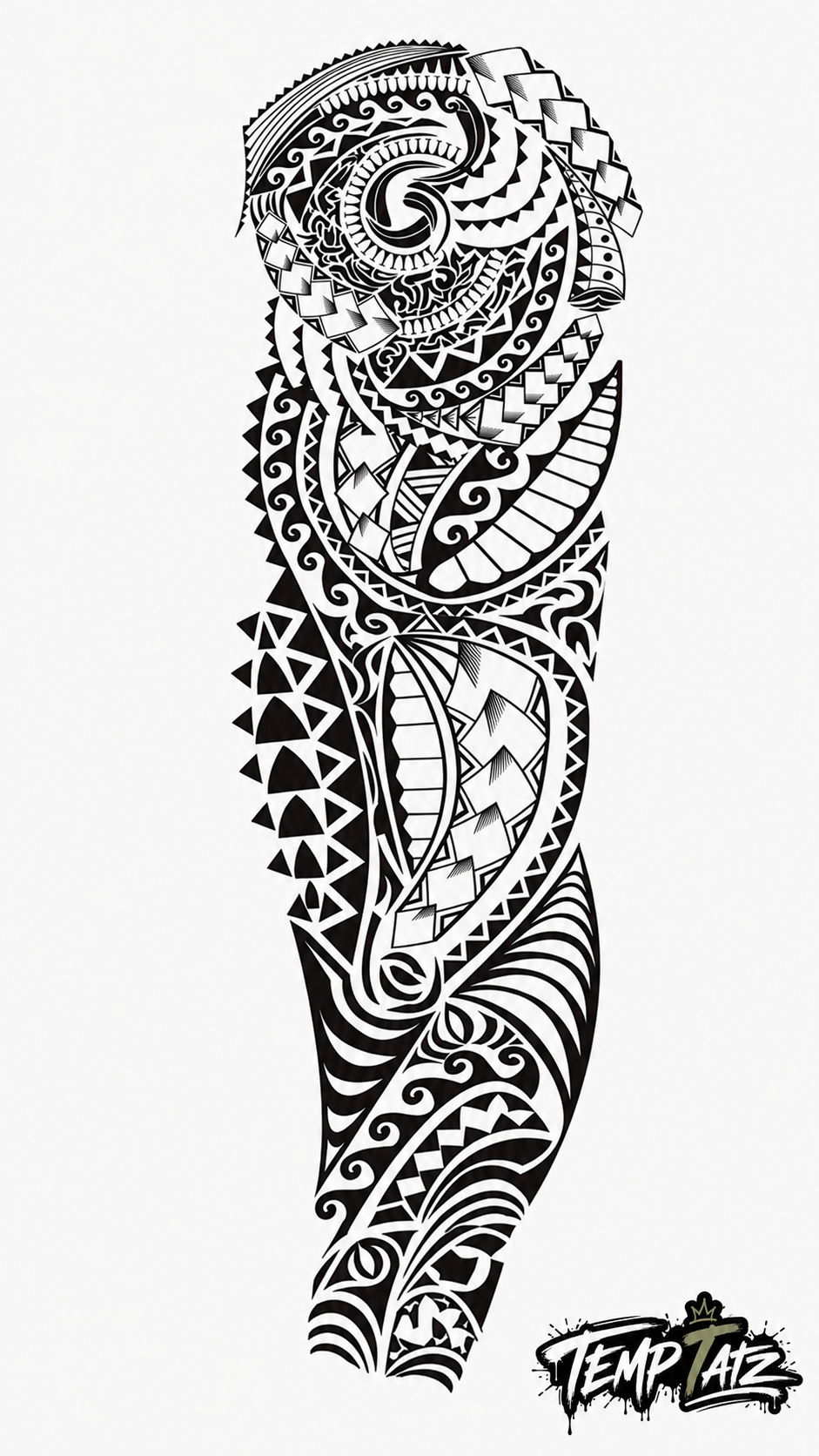 Island Legacy Tribal Sleeve | Premium Temporary Tattoo