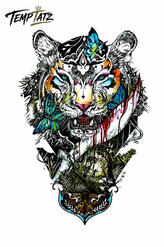 Fierce Tiger | Premium Temporary Tattoo